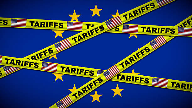 istock Illustration Showing US Imposing Tariffs on Europe 2212729328