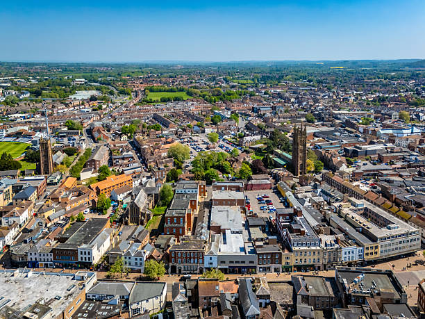 istock Shops and businesses in central Taunton, UK 2212736800