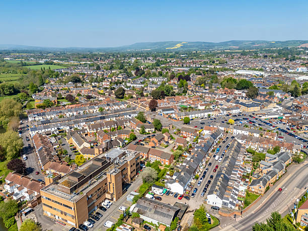 istock Mixed use buildings across Taunton in UK 2212737019