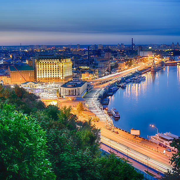 istock Night panorama of Podol in Kiev 2212752668