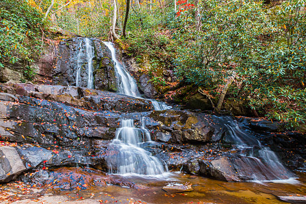 istock Fall Color and Upper Laurel Falls on Cove Mountain 2212752674