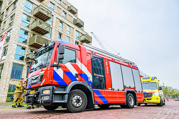 Guarulhos, Sao Paulo, Brazil, July 16, 2018 : Fire Equipment in the Andre Franco Montoro International Airport.in Cumbica nighborhood of Guarulhos, Sao Paulo State
