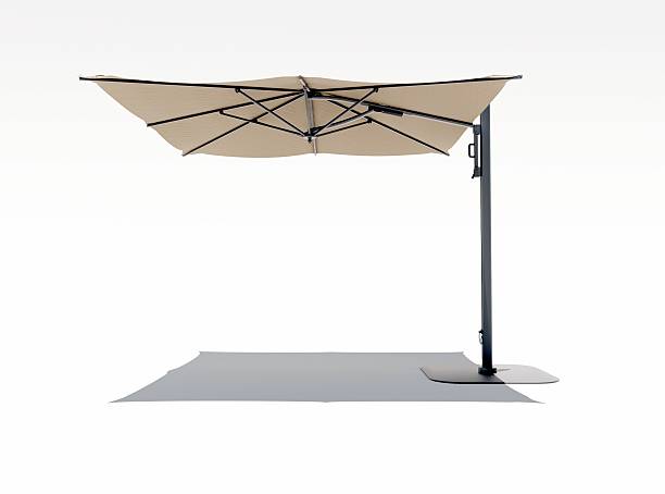 istock 3d rendering illustration of modern umbrella for beach holiday on white background with shadow 2212755212