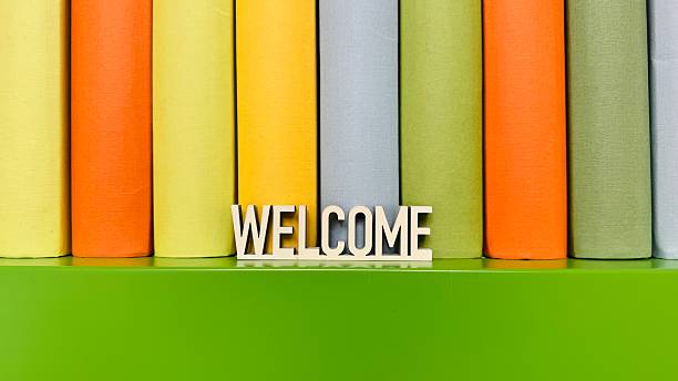 istock Welcome sign on colorful book spines 2212762953