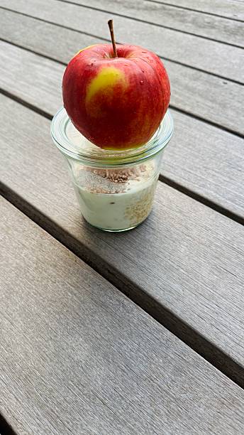 baked apple with syrup