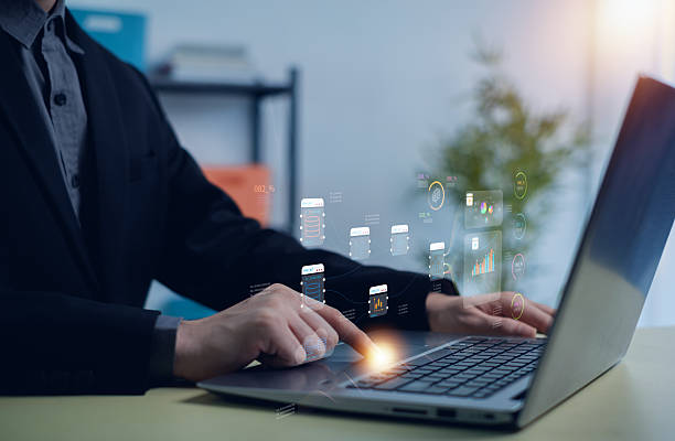 istock Concept digital transformation technology strategy, Analyst working with Business, metrics connected to database Corporate. 2212770459
