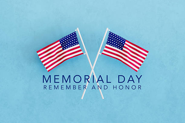 USA Memorial Day with American Flag stock photo