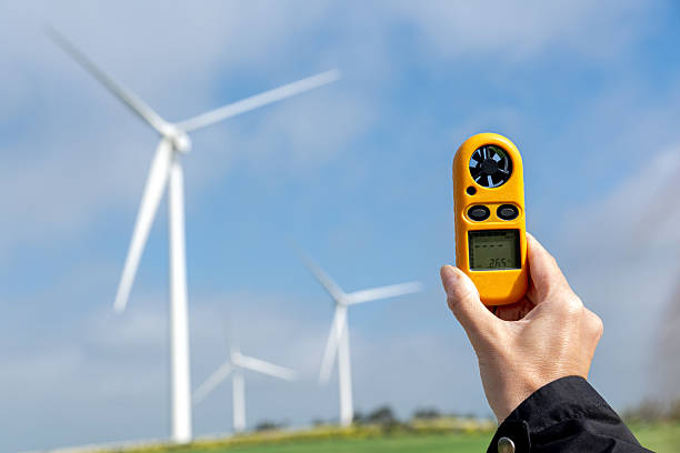 istock Engineer measuring wind speed for sustainable energy with anemometer 2212778795