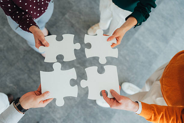 Team Collaboration Concept with Puzzle Pieces