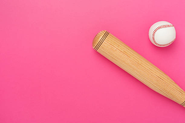 istock Wooden baseball bat on color background, top view 2212800545
