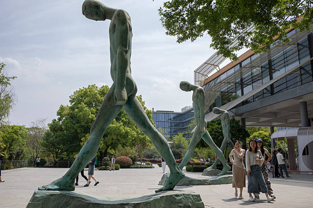 Photo Captured on April 8, 2025, at Alibaba Group's Xixi Campus, Area C, in Yuhang District, Hangzhou, China.As one of the largest internet companies in China and the world, Alibaba employs approximately 200,000 people globally. The company’s headquarters in Hangzhou, China, spans multiple campuses, each equipped with extensive facilities for its employees. These amenities range from affordable dining options to sports facilities, covering nearly every aspect of their daily lives.