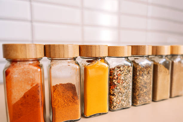 istock Set of glass jars for spices 2212819792