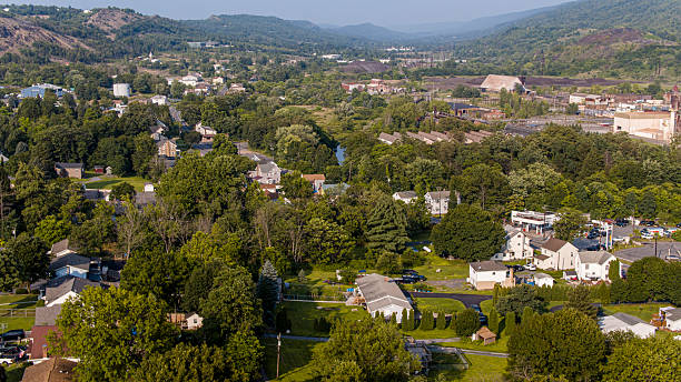 istock Tree-lined mountain cityscape, covered in summer greenery in Palmerton, Pennsylvania 2212820885