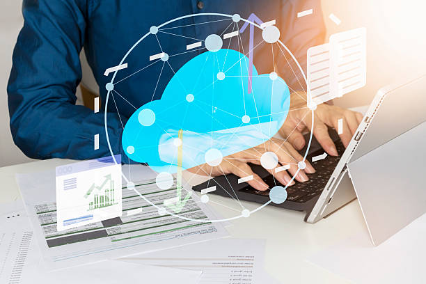 istock System technology concept ,Businessman uses cloud technology and the Internet to store data and forward data via cloud system 2212827171