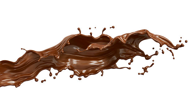 istock Abstract Chocolate Splash on White Isolated Background, chocolate milk or Cocoa,with Clipping Path 3d Illustration. 2212827686