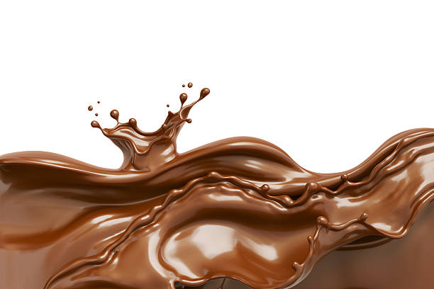 Chocolate liquid splash, chocolate milk or Cocoa, with Clipping Path 3d Illustration.