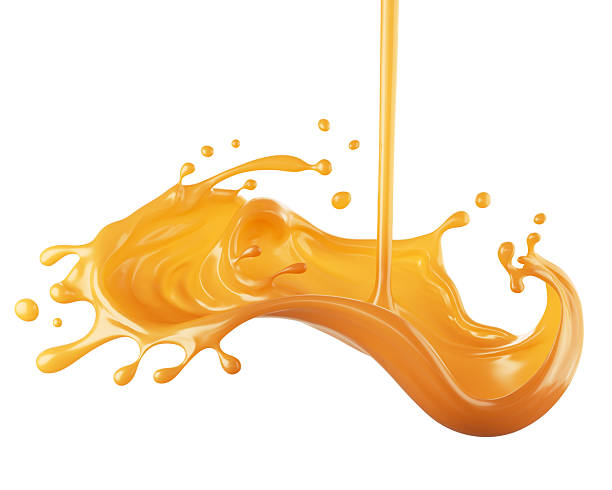 istock Caramel sauce, Liquid syrup splash, sugar candy caramel or melted toffee 2212827793