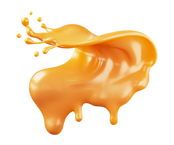 istock Caramel sauce, Liquid syrup splash, sugar candy caramel or melted toffee 2212827794