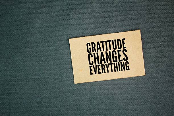 istock Brown paper with the words Gratitude Changes Everything. Gratitude is a gift. 2212829694