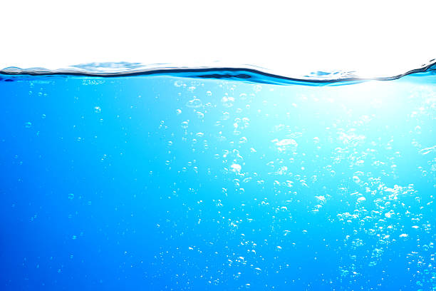 istock Air Bubbles Float Up Underwater. Water Wave, Pure Drinking Water, Splashing. Blue Water Textured on White Background. 2212838616