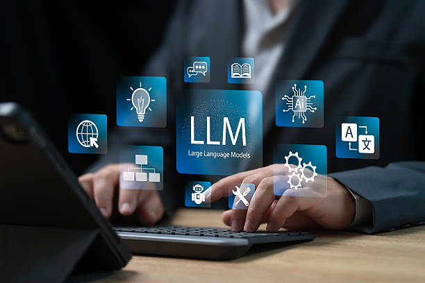 istock LLM, AI Large Language Model concept, Businessman working on tablets, LLM dashboard screen. A language model distinguished by its general-purpose language generation capability, Analysis, Automation 2212850840