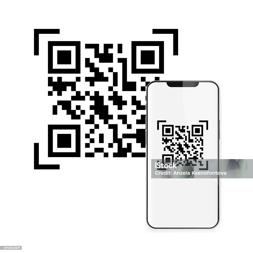 Qr Code Scanner Phone With Qr Code Stock Illustration - Download Image ...