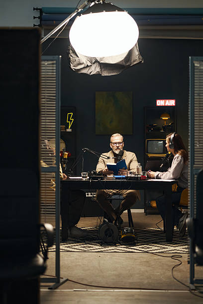 Writer Reading His Book During Podcast