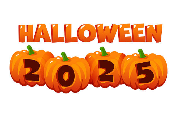 istock Halloween Pumpkins with numbers 2025 carving for decoration Halloween. Illustration for your design greeting card,poster, stickers or more. 2212865504