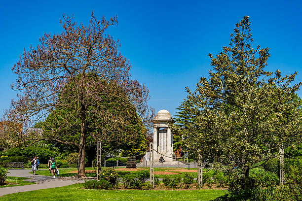 Harrogate War Memorial on Prospect Square at Parliament Street in North Yorkshire, England, with names of people visible.
