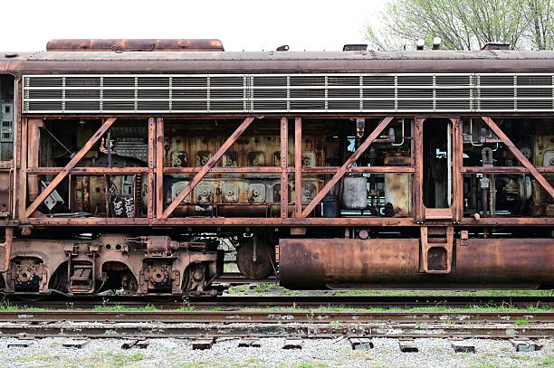 Halifax, Nova Scotia, Canada - August 16, 2011: A CN Rail locomotive moves rail cars near the Fairview Container Terminal in city's North End.