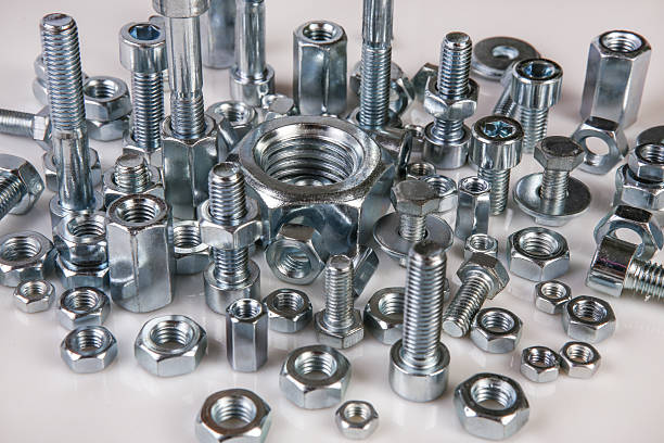 istock Bolts and nuts on a white background 2212900752
