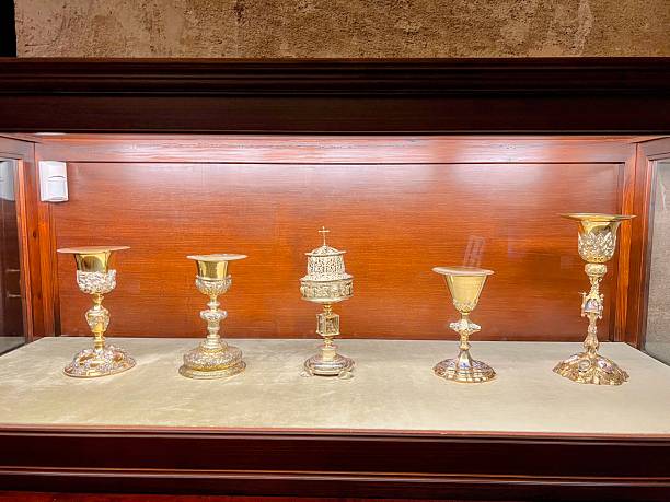 istock Seville Cathedral: Ornate Religious Chalices Display 2212905918