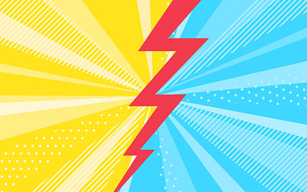 istock A pop blue and yellow background with concentrated lines that could be used for a showdown. 2212907839