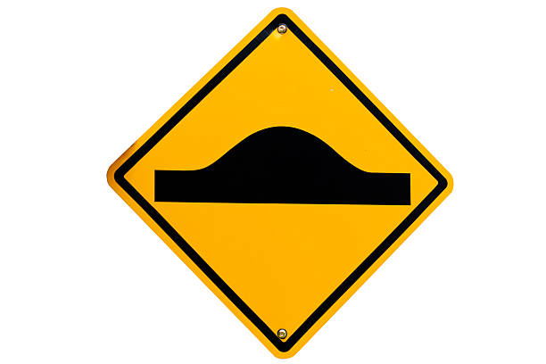 Isolated speed bump road sign