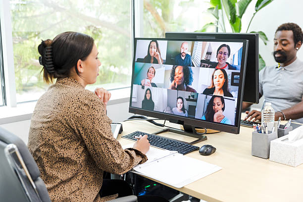 istock Diverse Team Video Conference Meeting Using Laptop 2212920022