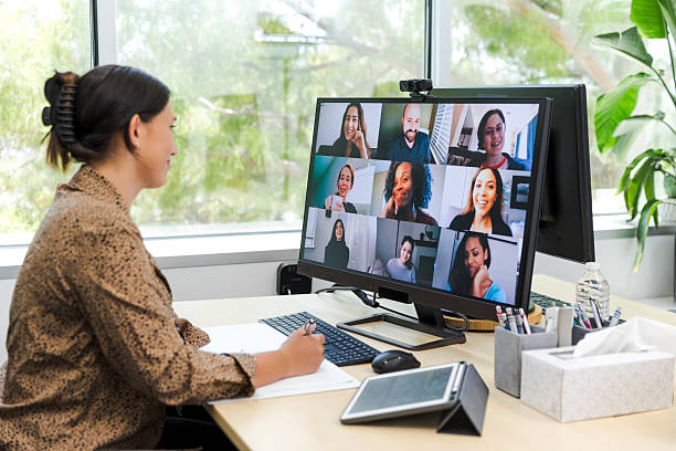 istock Diverse Group Video Conference, Online Meeting, Teamwork 2212920024