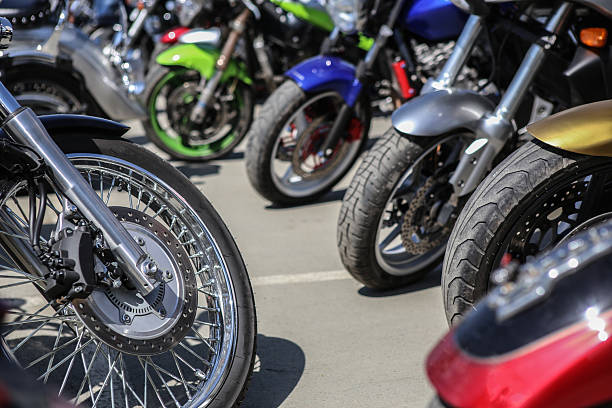 istock Motorbikes on asphalt parking 2212934138