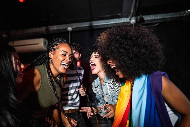 istock Happy friends dancing on pub 2212934346