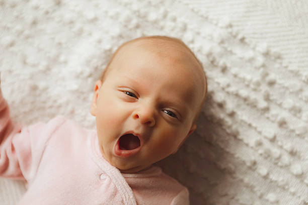 Newborn baby girl crying