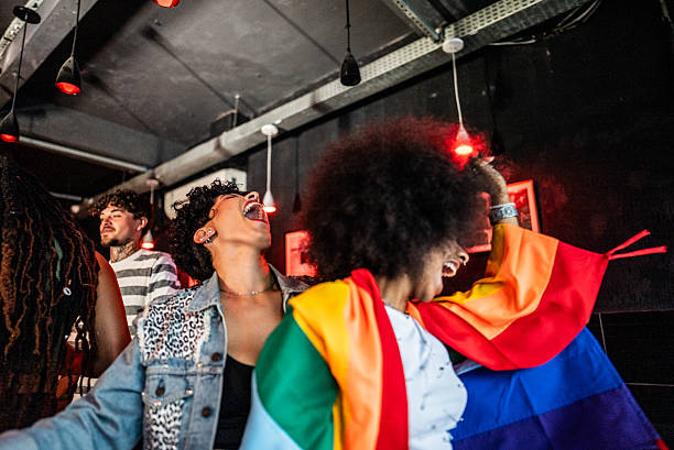istock Happy friends dancing on pub 2212934531