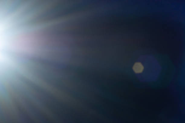 Sun flare on the black background