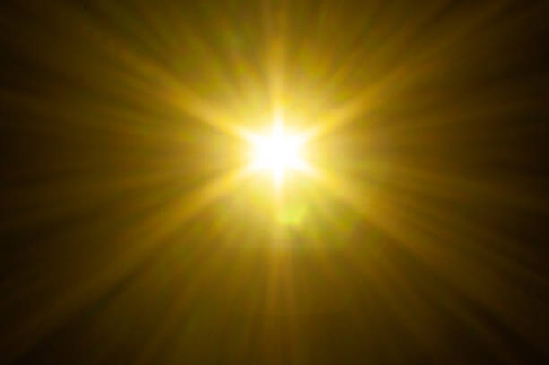 Sun flare on the black background