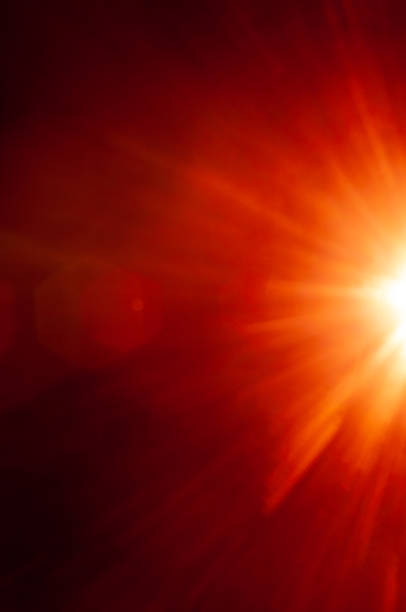 Sun flare on the black background