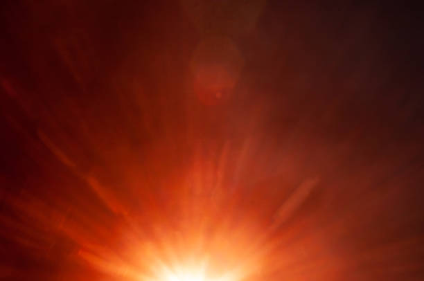 Sun flare on the black background