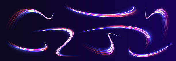 istock Set of neon speed lines on transparent background. 2212939849