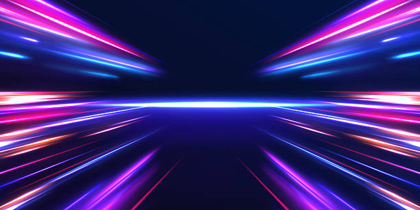 istock Neon stripes in the form of drill turns and swirl 2212942160