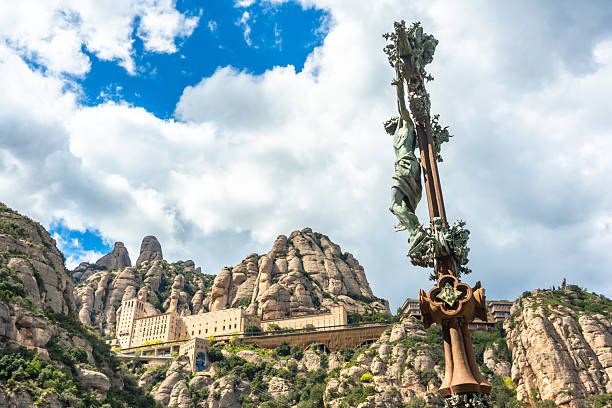 istock Montserrat monastery, nestled in the catalan mountains, under a cloudy sky 2212952768