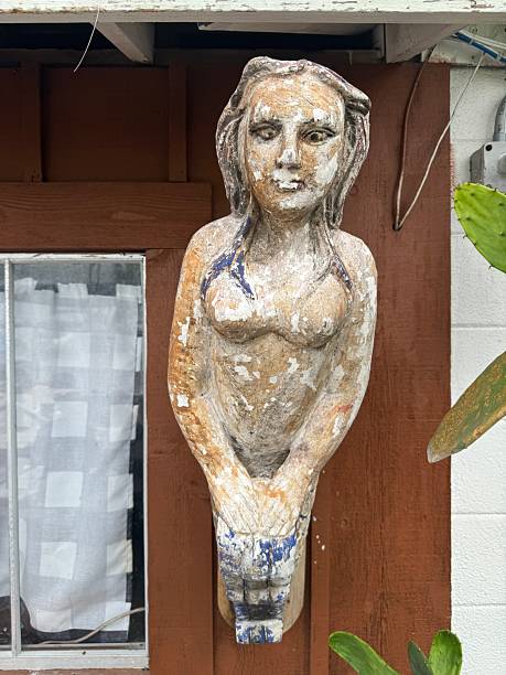 Ship figurehead on an outside wall in Sarasota, Florida