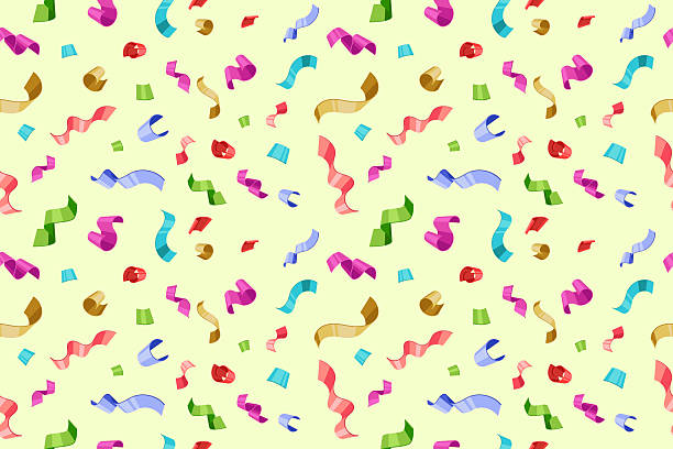 istock Festive seamless pattern featuring colorful confetti and ribbons. Celebratory, fun background ideal for party decorations, invitations, or joyful designs. 2212967162