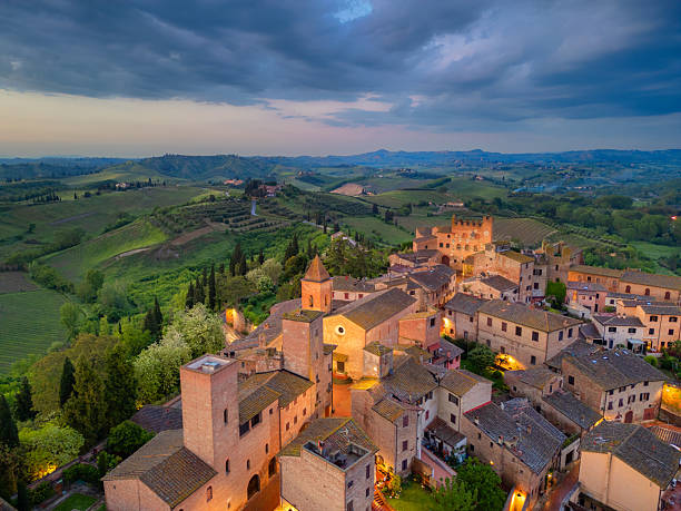 istock Certaldo, Italian medieval town from drone 2212969206